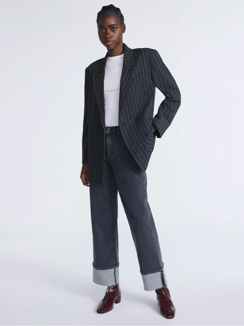 Scoop Women’s and Women’s Plus Oversized Double Breasted Blazer, Sizes XS-4X | Walmart (US)