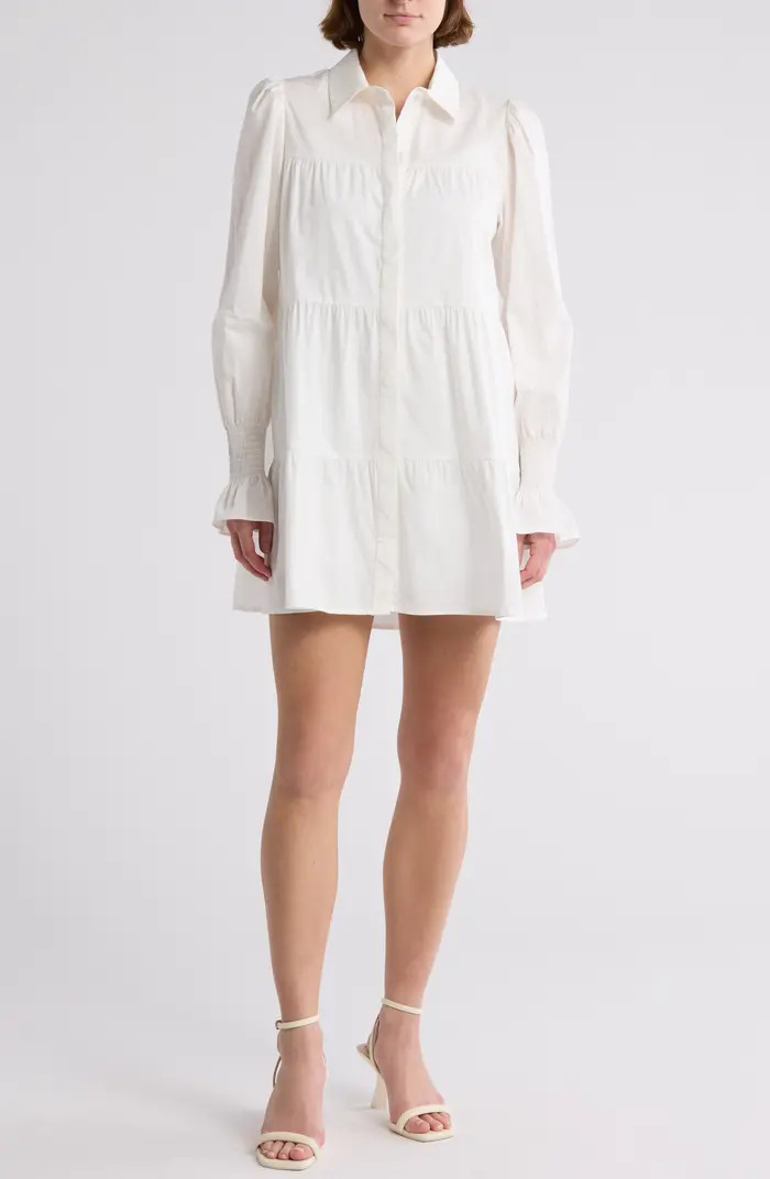 Long Sleeve Tiered Shirtdress | Nordstrom Rack