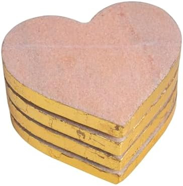 Mud Pie Valentine's Day Pink Heart Coaster Set | Amazon (US)