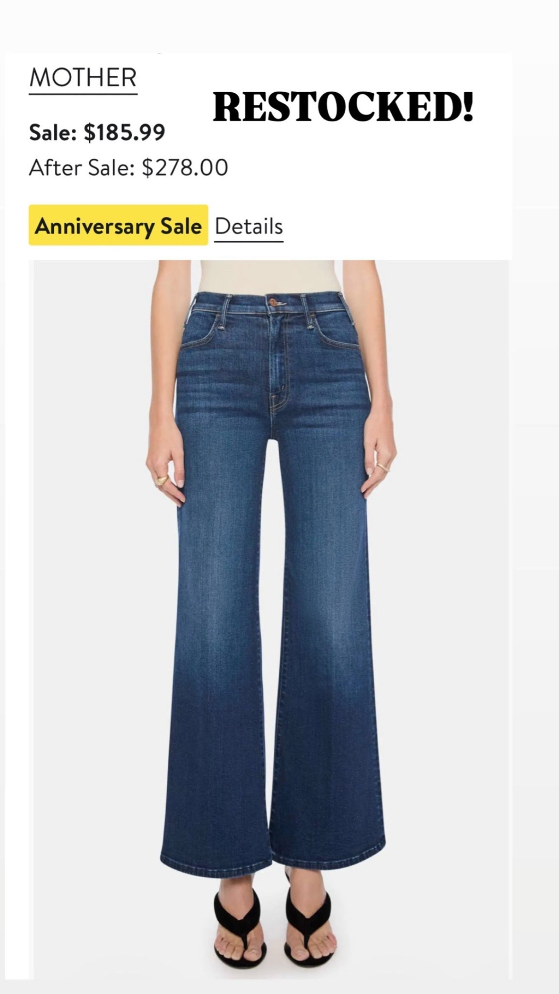 Restocked! Mother jeans sold our first 24 hours of sale

#LTKootd #LTKgrwm #LTKSaleAlert
