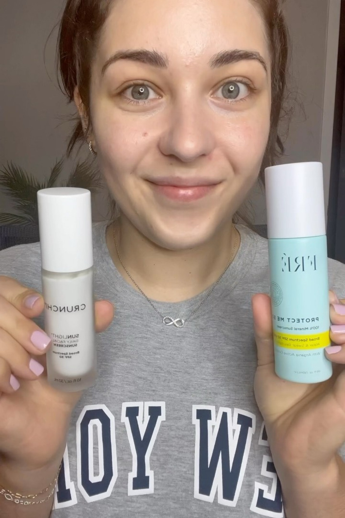 Let’s compare the crunchi SUNLIGHT® DAILY FACIAL SUNSCREEN Broad Spectrum SPF 30 to the @freskincare PROTECT ME 50 Mineral SPF 50 Moisturizer. Which one should you go with?

Here is what they both have in common. They are both @switch.natural approved. They are both so thin, lightweight, beautiful, leave no white cast, non nano zinc, reel safe, vegan, cruelty free, and blend in super easy and fast. 

What are the differences? 

The main differences are the scent, price, finish, and spf amount. Here is the breakdown.

Fre spf 50 (spf 30 also available) 
- very light citrus scent 
- $39 for 1.69oz = $23/oz
- Feels more like gel vs water 
- Water resistant, non comedogenic 
- Glowy finish, tiny bit slippy, but later sets completely 

Crunchi
- perfume scent - eventually fades
- $40 for 1oz
- Feels more like water vs gel
- sets down completely, skin like finish
- 12.4% non nano zinc 

They are both so great. My fave is fre only because of the scent difference. Otherwise I’d use both! 

Which one have you tried or would like to try? 

If you’d like the link to either of these spfs comment “link” and let me know which one! 

The copyright to this content (video, photo, caption, and all related media) belongs solely to @beauty_demos. Any form of usage without my explicit permission is an infringement of those rights. Tags and hashtags do not denote permission. 
-
#ilovemakeup #beauty #cleangirlmakeup #cleanbeauty #makeupenthusiast #beautycommunity #makeuplover #panningcommunity #nontoxicbeauty #greenbeauty #cleanmakeup #greenmakeup #nontoxicmakeup
#switchnatural #switchnaturalapp #switchnaturalapproved #freskincare #frespf #protectme50 #spf #cleanspf #nontoxicspf #cleansunscreen #nontoxicsunscreen