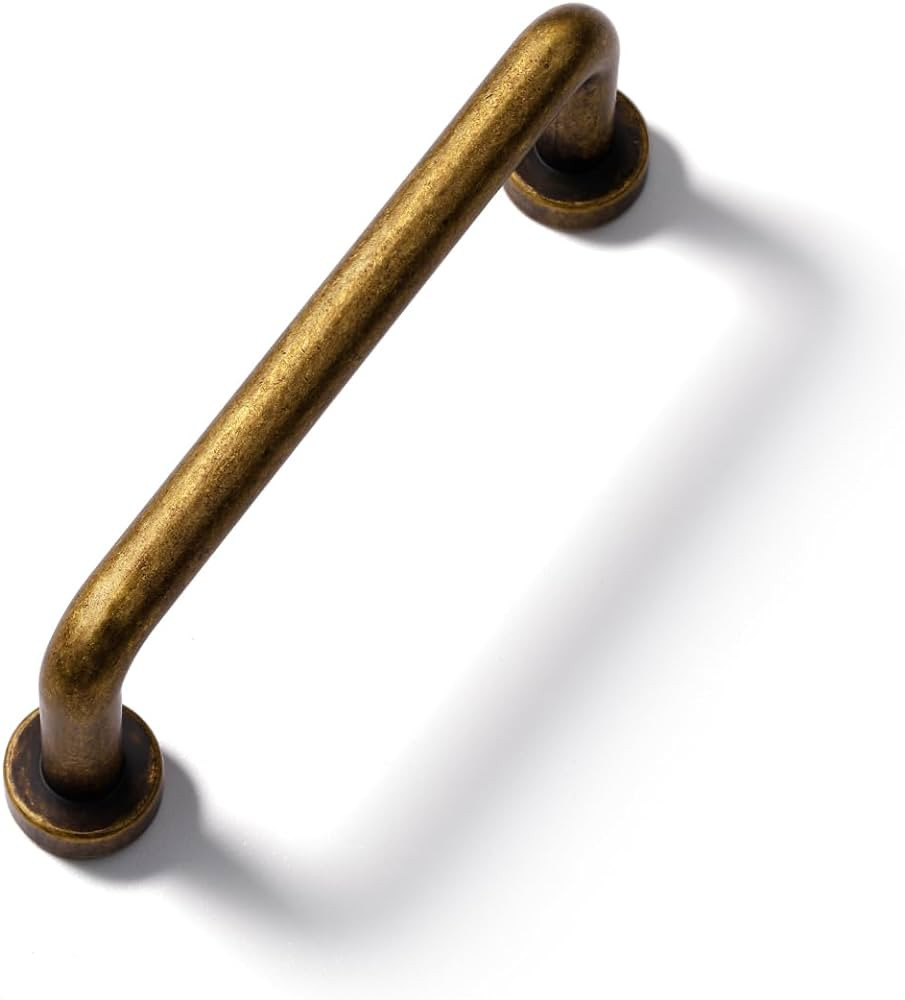 10 Pack Antique Brass Cabinet Bar Pulls 3" Hole Center Classic Vintage Retro Drawer Handles Kitch... | Amazon (US)
