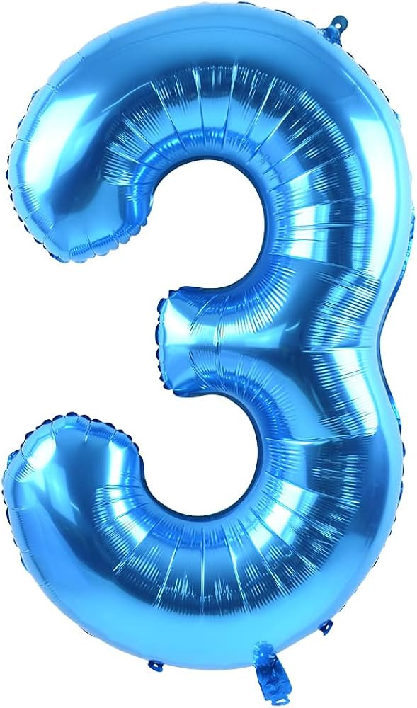 TONIFUL 40 Inch Blue Large Numbers Balloon 0-9 Birthday Party Decorations,Foil Mylar Big Number 3... | Amazon (US)