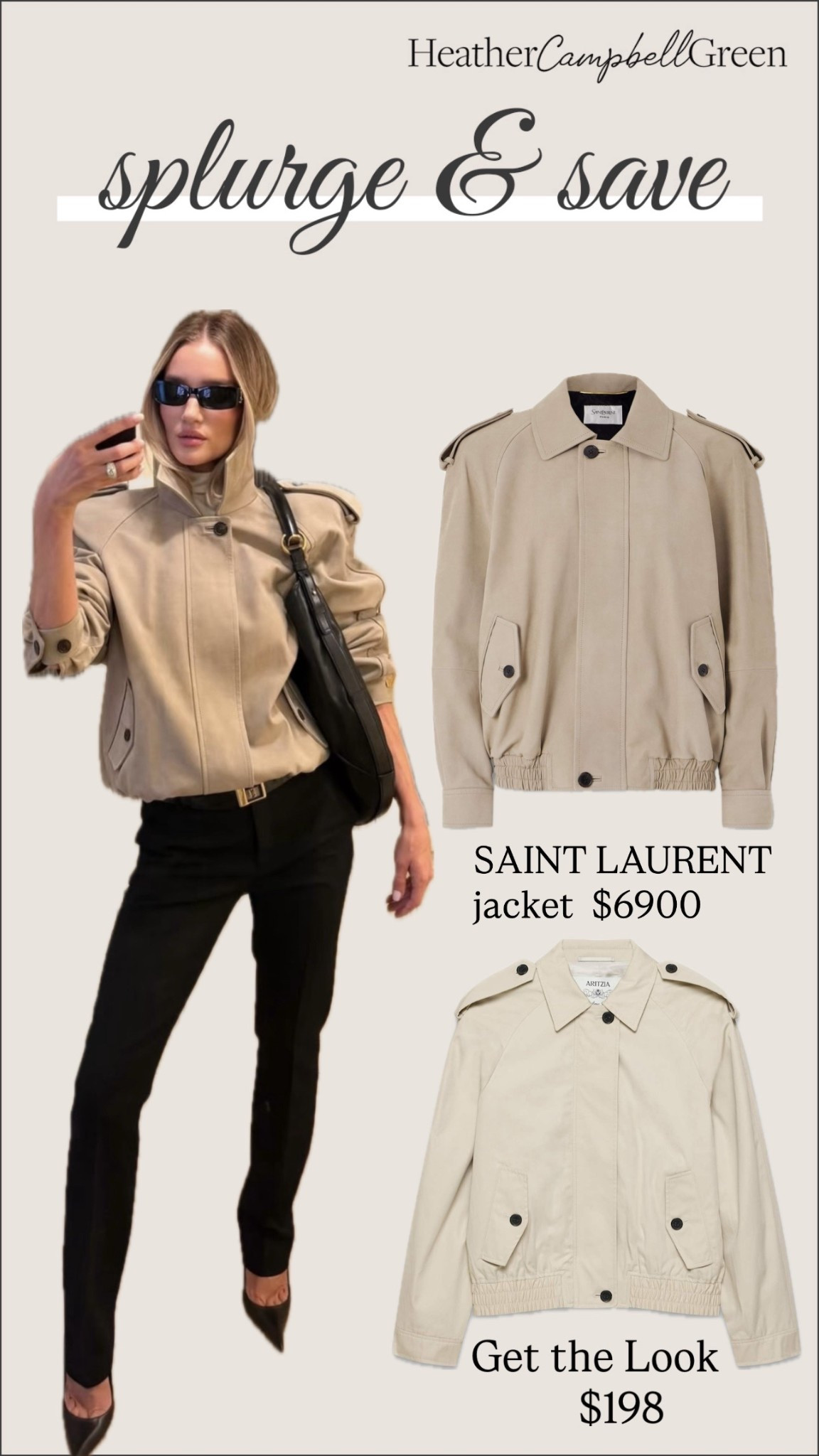 Rosie Huntington-Whiteley stepped out in another perfectly executed quiet luxury look, and it’s a reminder of why her street style is studied so closely. This is the off-duty outfit formula she returns to again and again.  Shop her SAINT LAURENT and an almost identical look for less option