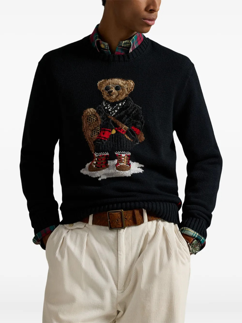 Polo Ralph Lauren Polo Bear-embroidered sweater - Black | Farfetch Global