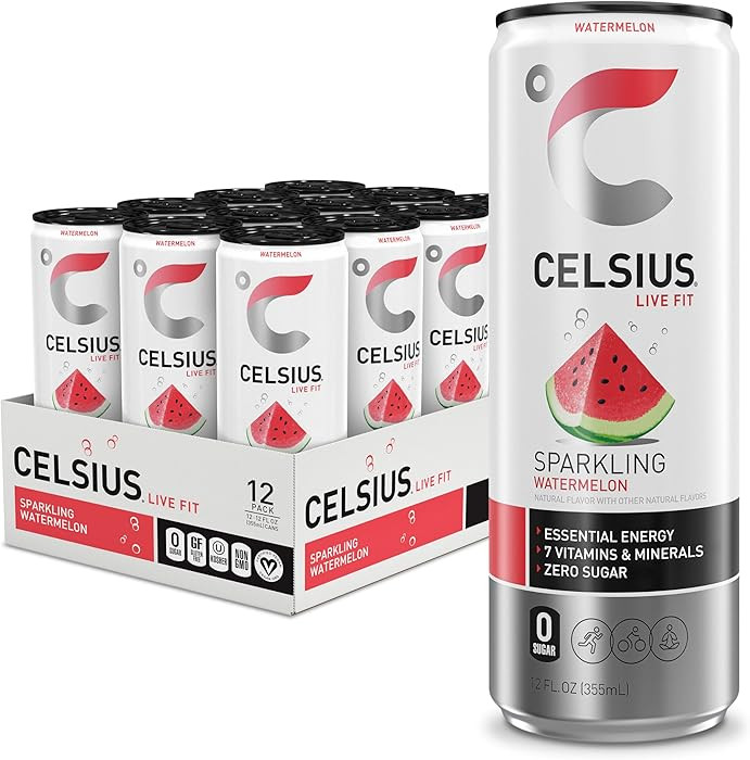 CELSIUS Sparkling Watermelon, Functional Essential Energy Drink 12 Fl Oz (Pack of 12) | Amazon (US)