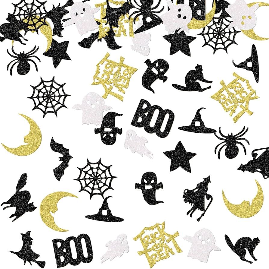 Halloween Party Table Scatter Confetti, Pumpkin Witches Bats Spider Ghost Confetti, Halloween Par... | Amazon (US)
