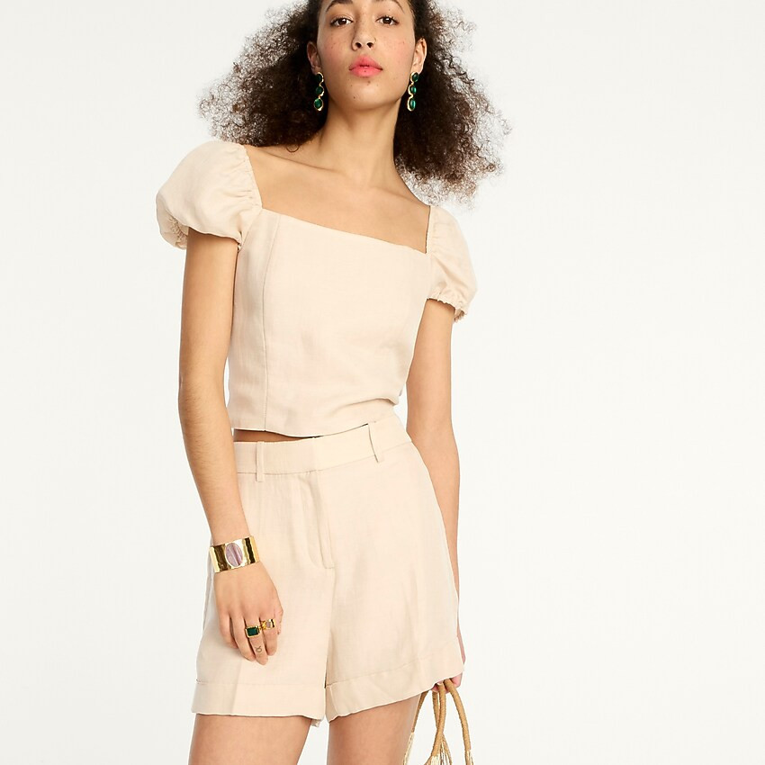High-rise linen-cupro short | J. Crew US