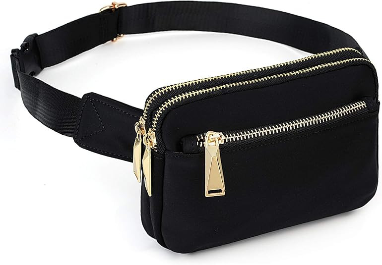 UTO-Fanny-Pack-for-Women-Belt-Bag Waterproof Nylon Fashion Slim Lightweight Waist Pack with 3 Zip... | Amazon (CA)