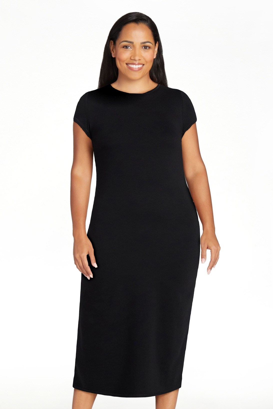 No Boundaries Midi Dress with Cap Sleeves, Women's & Women's Plus Sizes XXS-4X | Walmart (US)