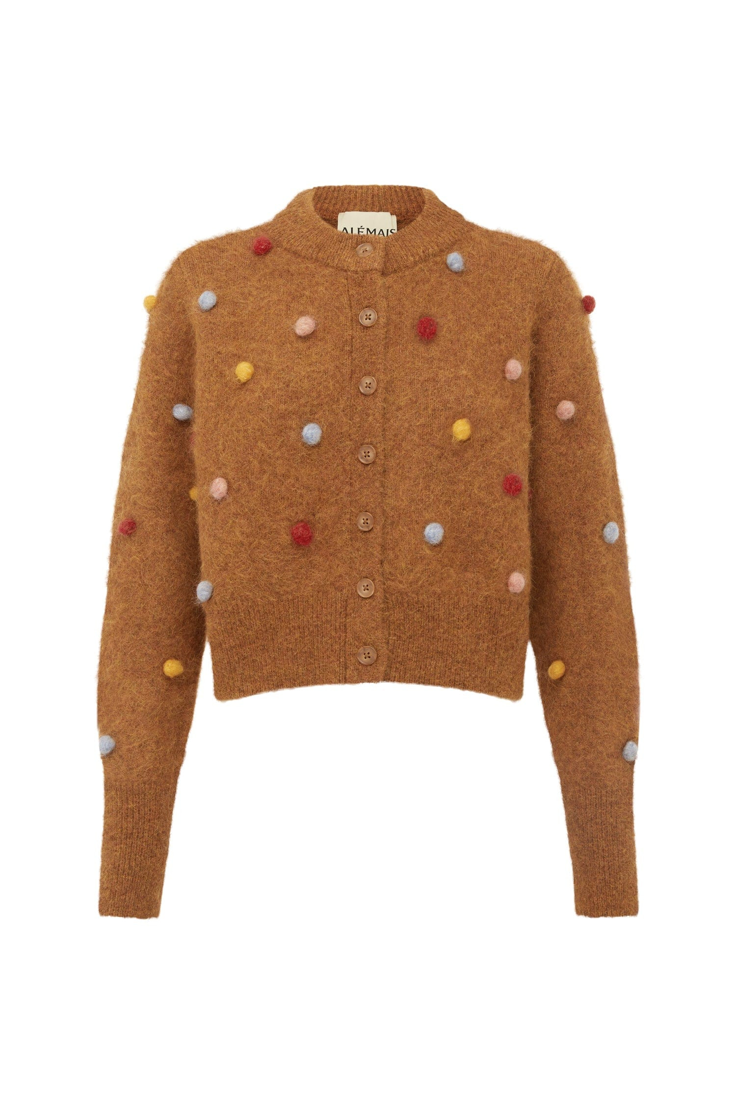 ELIA TOBACCO CROPPED CARDIGAN | Alemais (AU, US, UK)