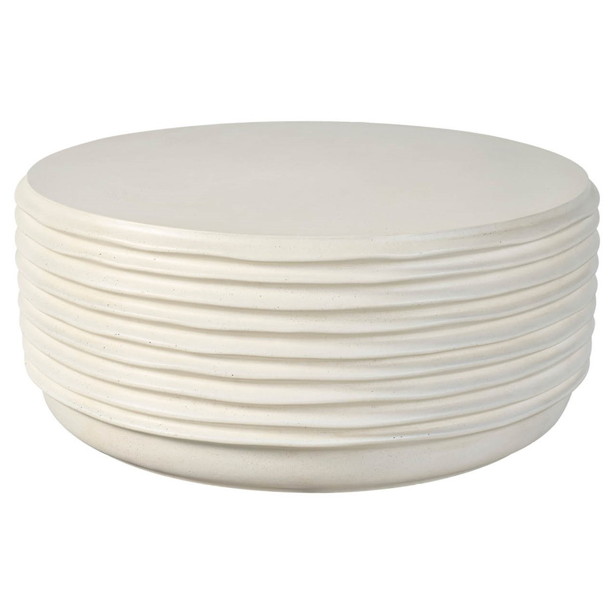 Leith Modern Classic Cream Concrete Round Coffee Table | Kathy Kuo Home
