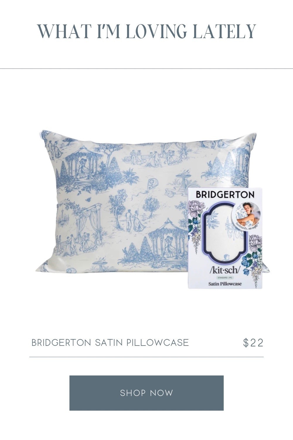 A completely necessary Bridgerton satin pillowcase. If you look closely there are scenes from the current season!

#LTKselfcare #LTKHome #LTKOver40