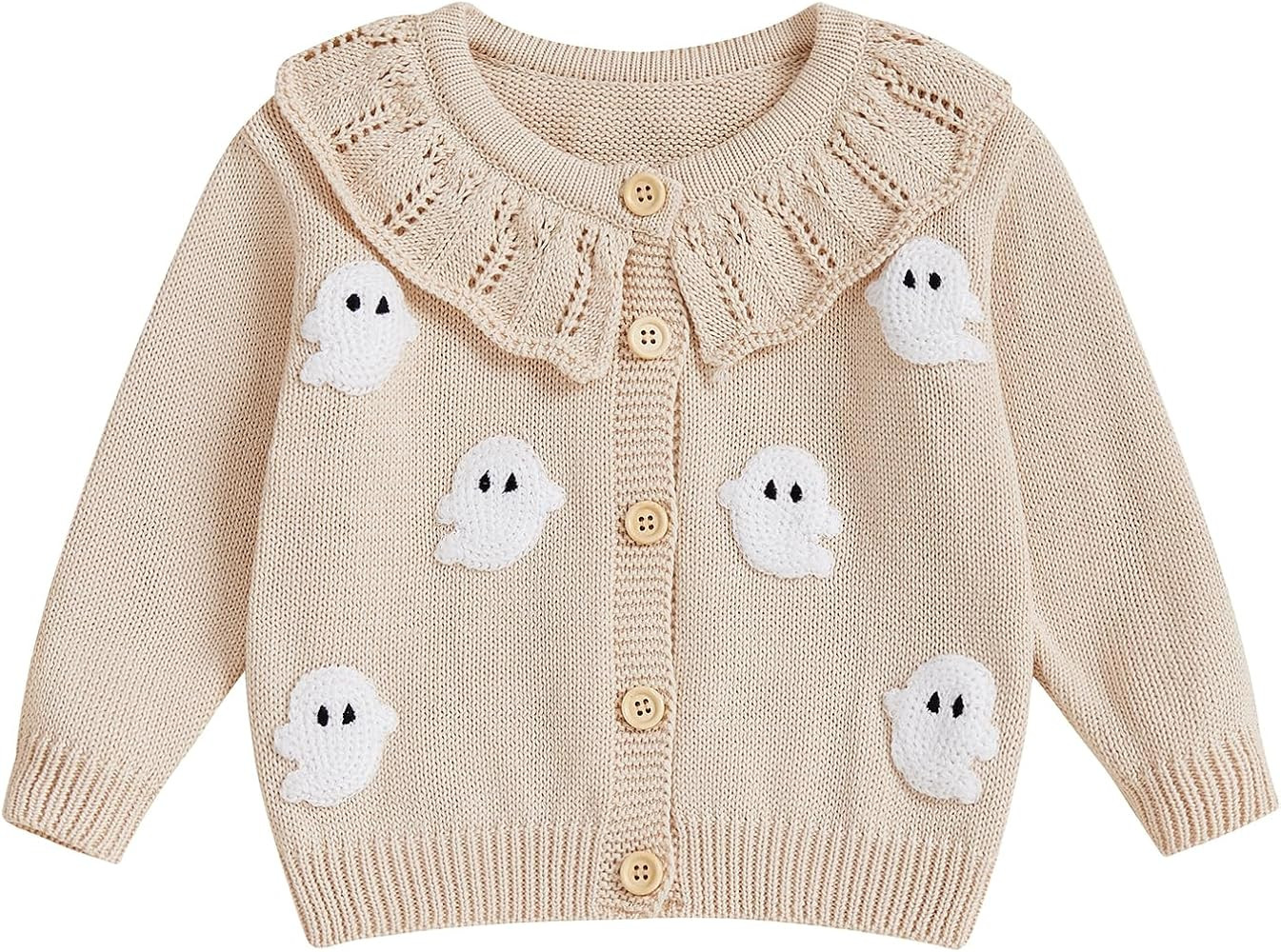 Baby Girl Cardigan Sweater Infant Toddler Floral Embroidered Button Down Knit Sweaters Fall Winte... | Amazon (US)