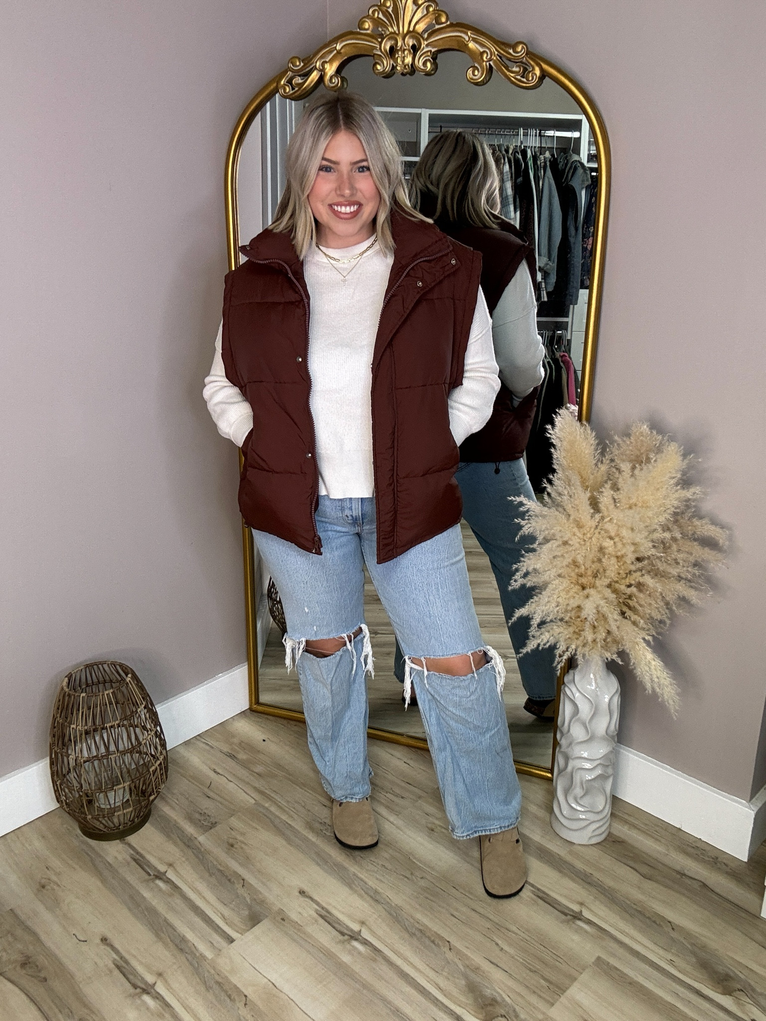 Fall outfit idea - wearing a size large and size 12 jeans 

#LTKSeasonal #LTKMidsize