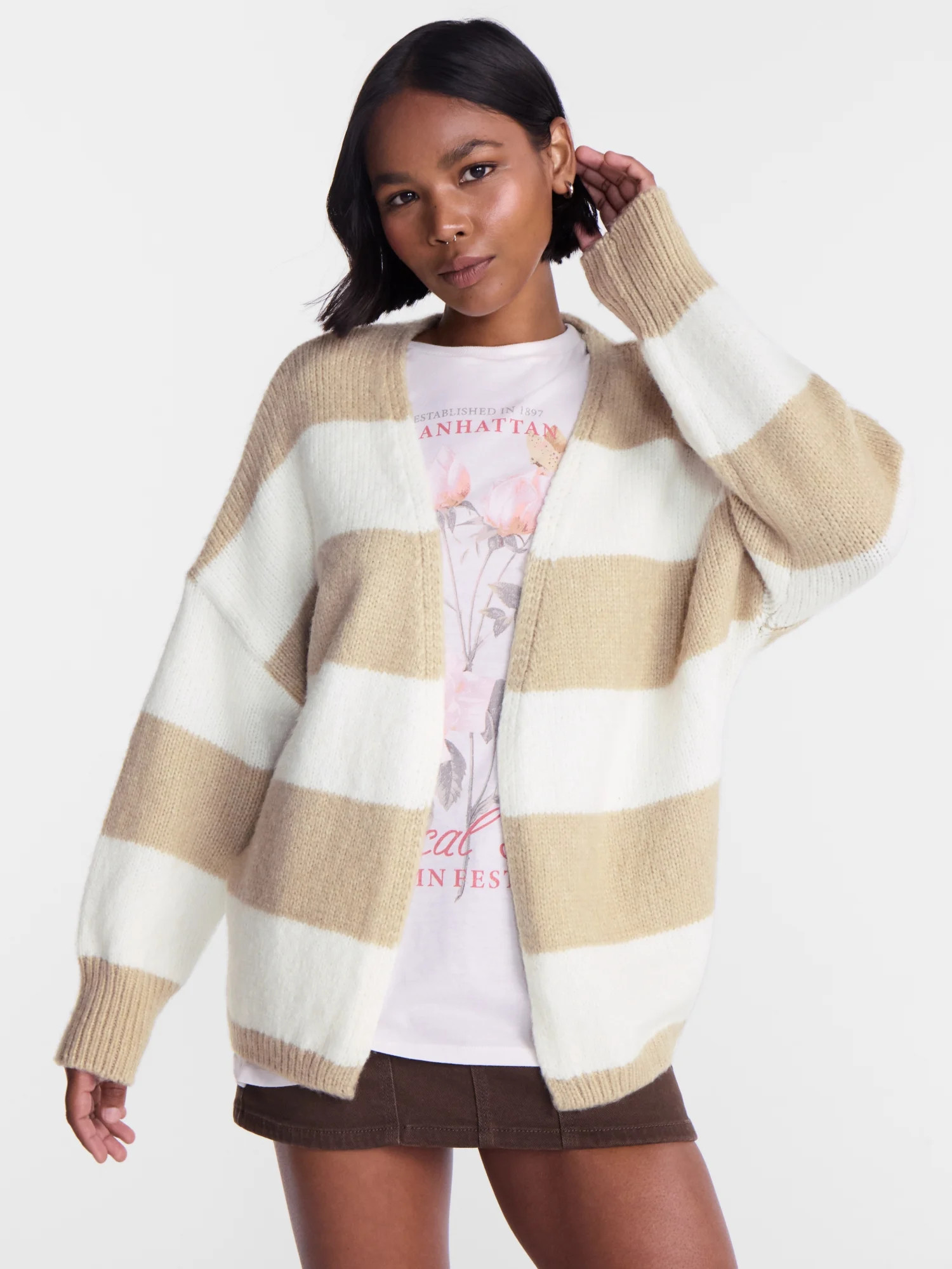 No Boundaries Open Front Cardigan, Women's XXS-4X | Walmart (US)