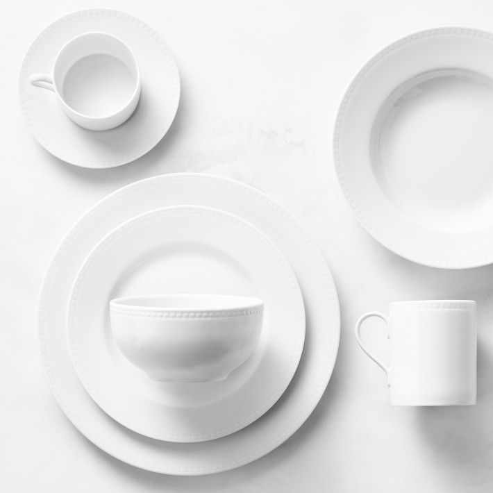 Apilco Beaded Hemstitch Porcelain Dinnerware Collection | Williams-Sonoma