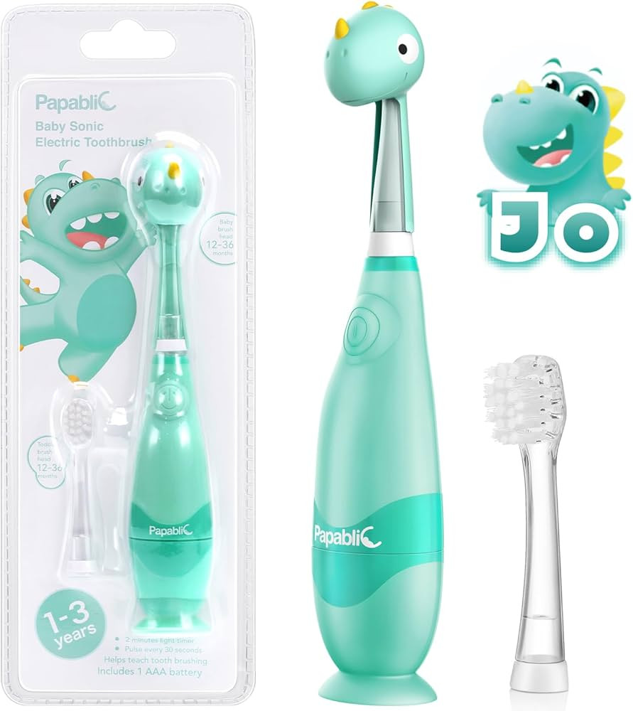 Papablic Toddler Sonic Electric Toothbrush for Ages 1-3 Years, Baby Electric Toothbrush with Cute... | Amazon (US)