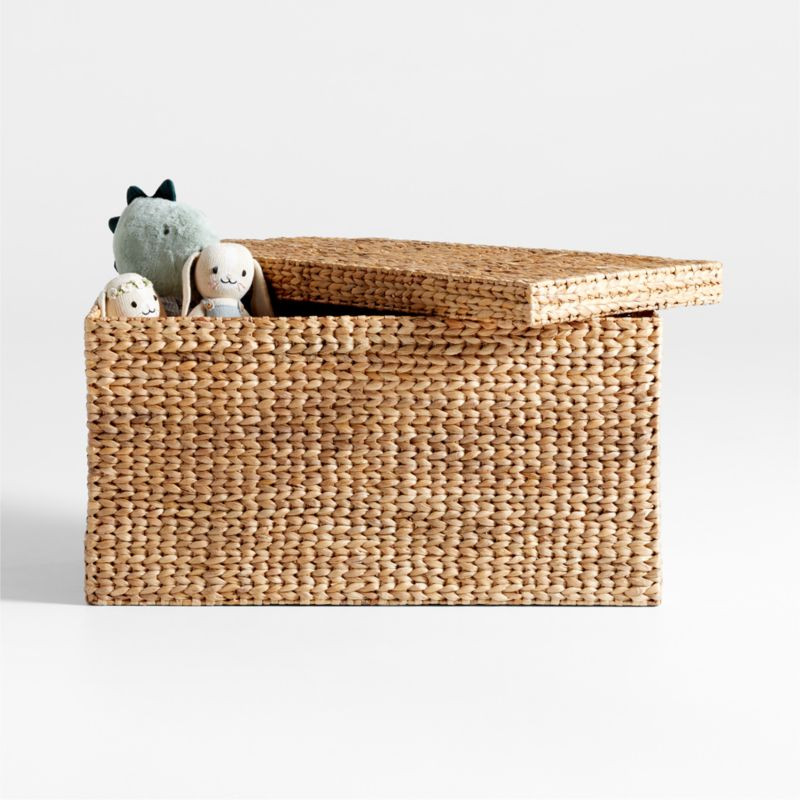 Wonderful Wicker Natural Woven Kids Toy Box with Lid + Reviews | Crate & Kids | Crate & Barrel