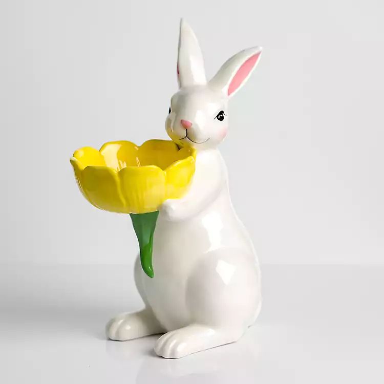 Bunny with Yellow Tulip Bowl | Kirkland's Home