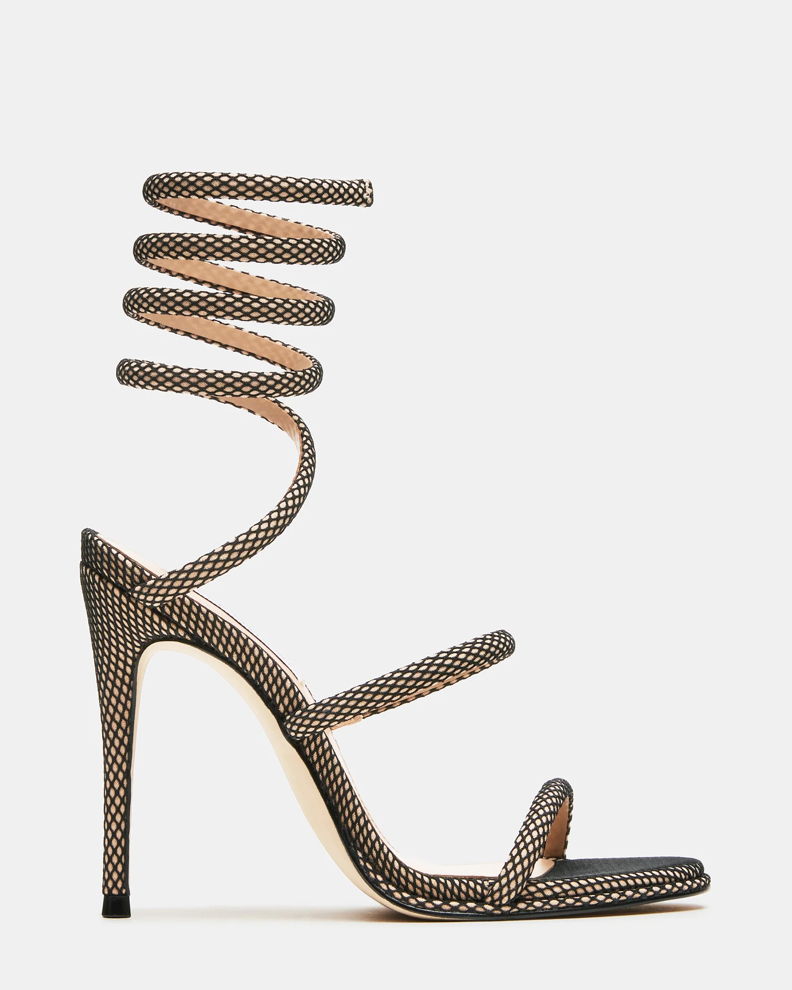 EXOTICA Mesh Black Strappy Heel | Women's Heels | Steve Madden (US)