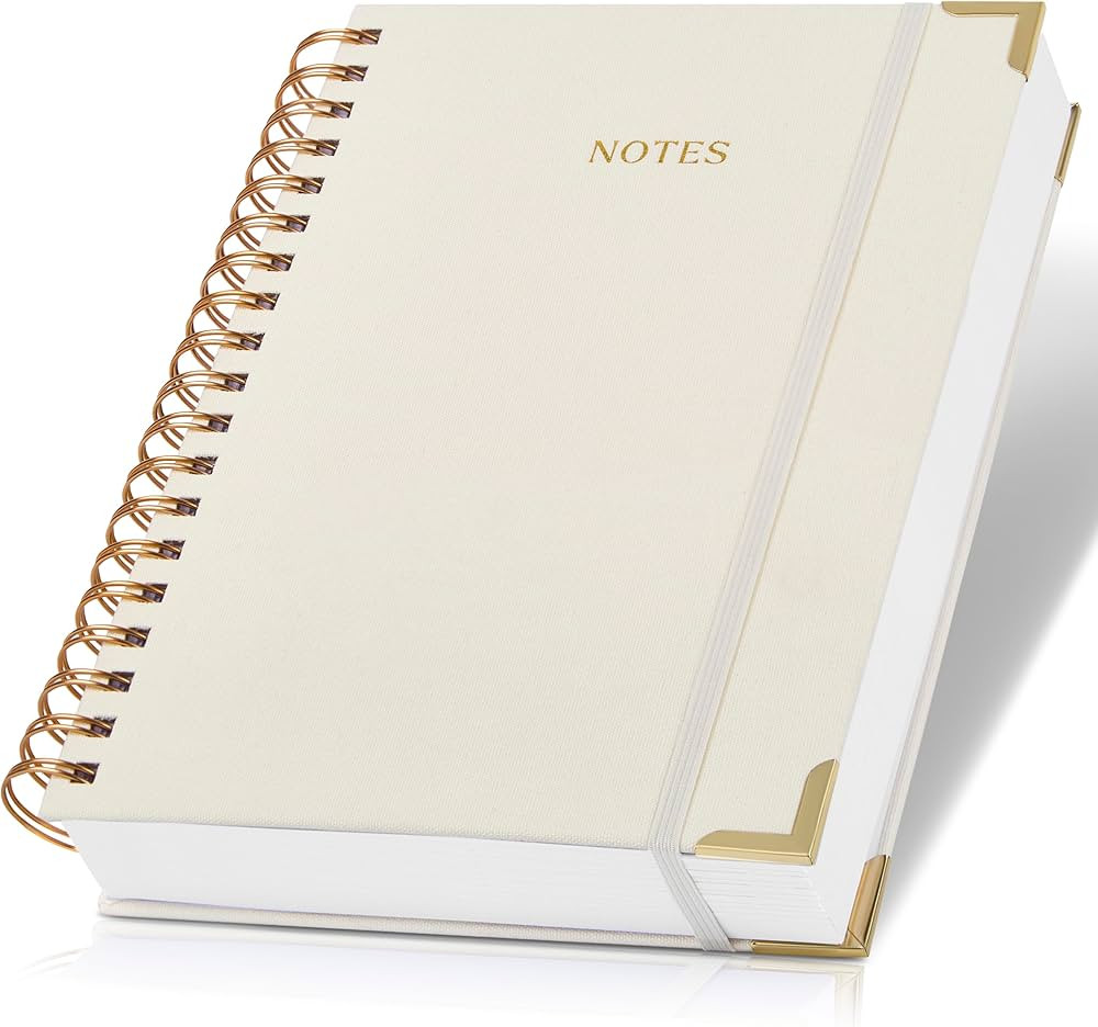 Aesthetic Thick Spiral Notebook Journal For Women in B5 Format - Modern Linen Hardcover College R... | Amazon (US)