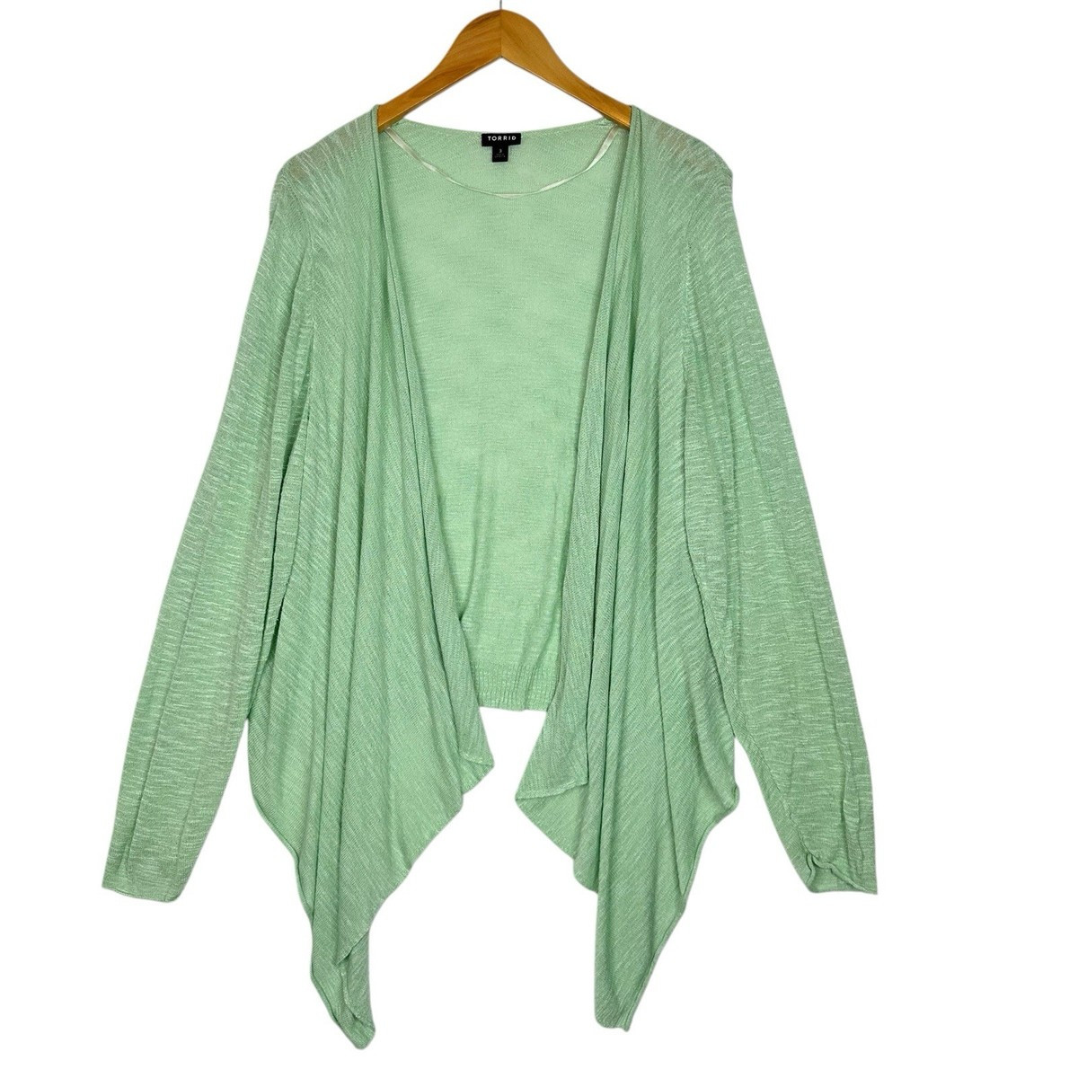 Torrid Size 3 Mint Green Open Front Cardigan Drape Lightweight Plus Size | eBay US