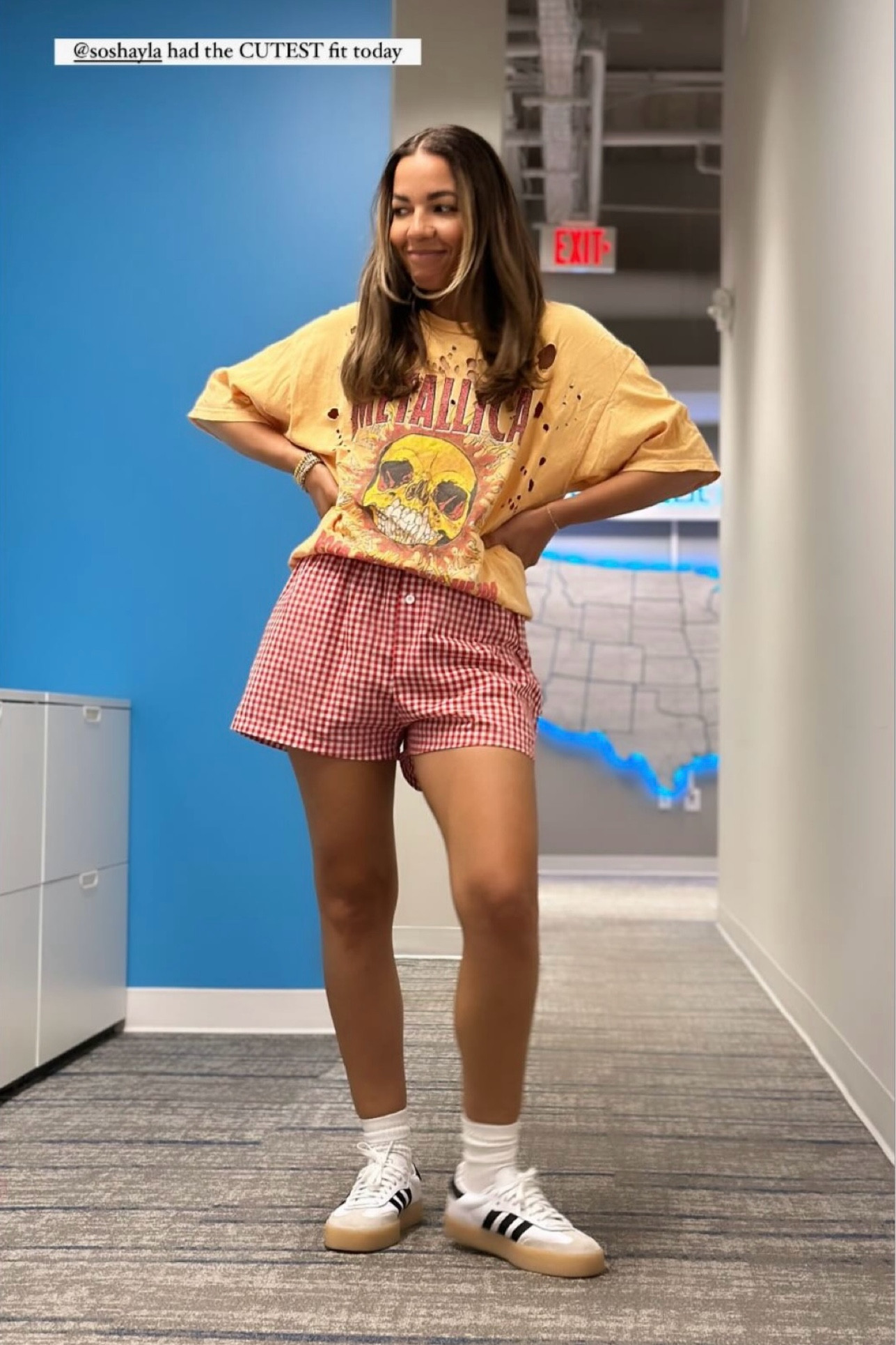 Fun casual outfit 
My sizing-
Tee: Men’s Large
Short: sized up to a medium
Shoes: I always size down a size in Adidas

#springoutfit
#bandtee #graphictee #boxershort #adidas #sambas 