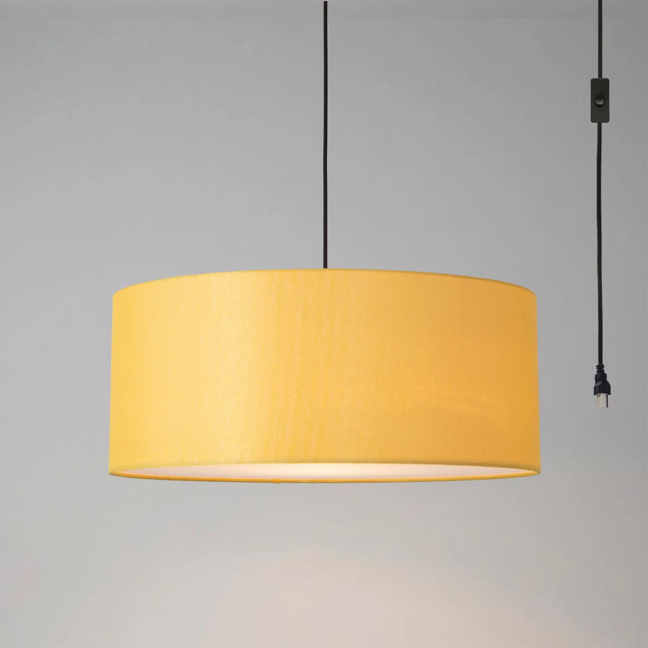 Stretch Swag Lamp, White Linen Shade, Weathered Brass, for Living Room or Bedroom | Wayfair North America