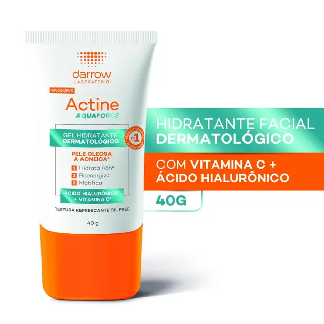 Gel Hidratante Facial Dermatológico Actine Aquaforce Pele Oleosa a Acneica 40g | DrogaRaia (BR)