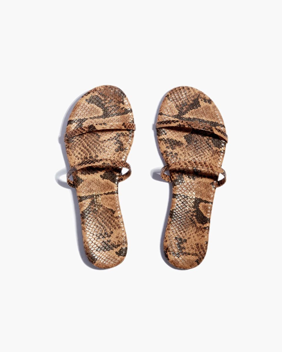 Gemma Vegan Animal in Coco Snake | Leather Sandals | TKEES Clothing | TKEES