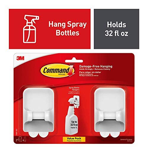 Command Spray Bottle Hangers, White/Gray, 2 | Amazon (US)