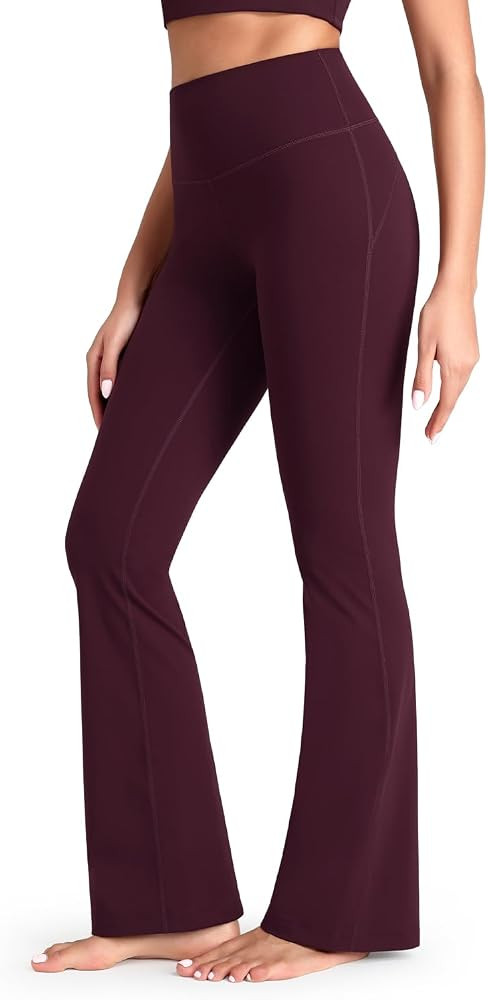 HeyNuts Mellow Flare Leggings 29"/30.5"/32.5"/34.5", High Waisted Tummy Control Wide Leg Bootcut ... | Amazon (US)