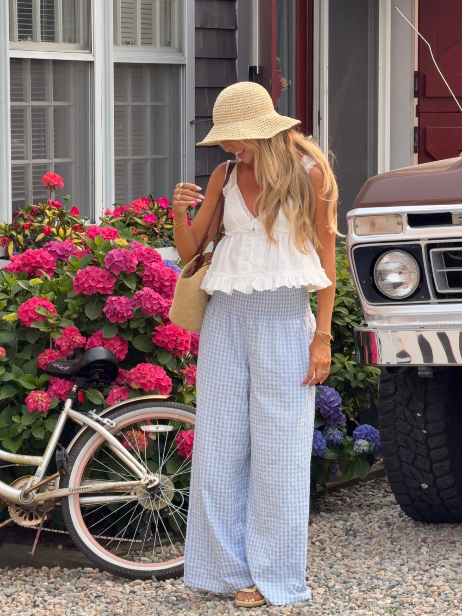 Nantucket east coast summer outfit: white top & gingham pants

#LTKdayinmylife #LTKSeasonal