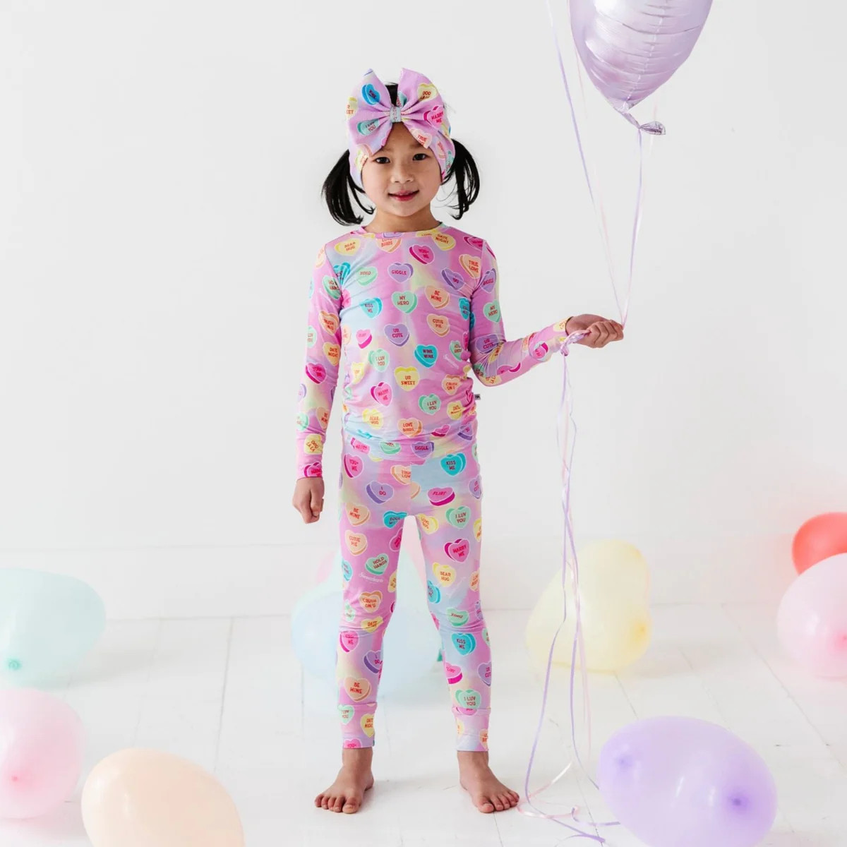 Sweethearts® Pink Pastel Hearts Two-Piece Pajama Set | Bums & Roses