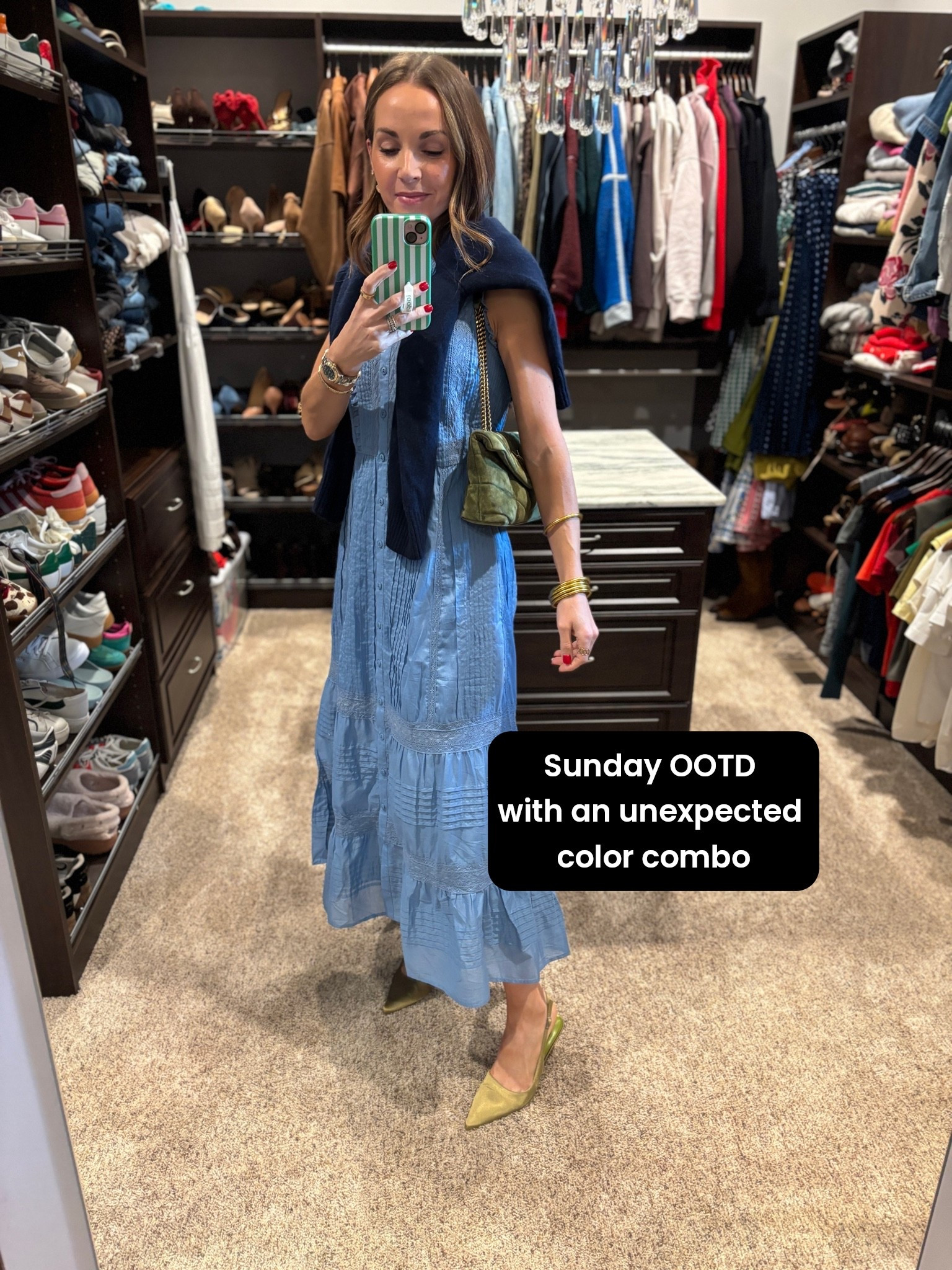What I wore to church today - this dress from @fewmoda is a new favorite and such a gorgeous color! Their membership is inexpensive and you get amazing prices on higher end brands. Pairing with a @onequince sweater and some green accessories

#LTKgrwm #LTKootd #LTKSeasonal