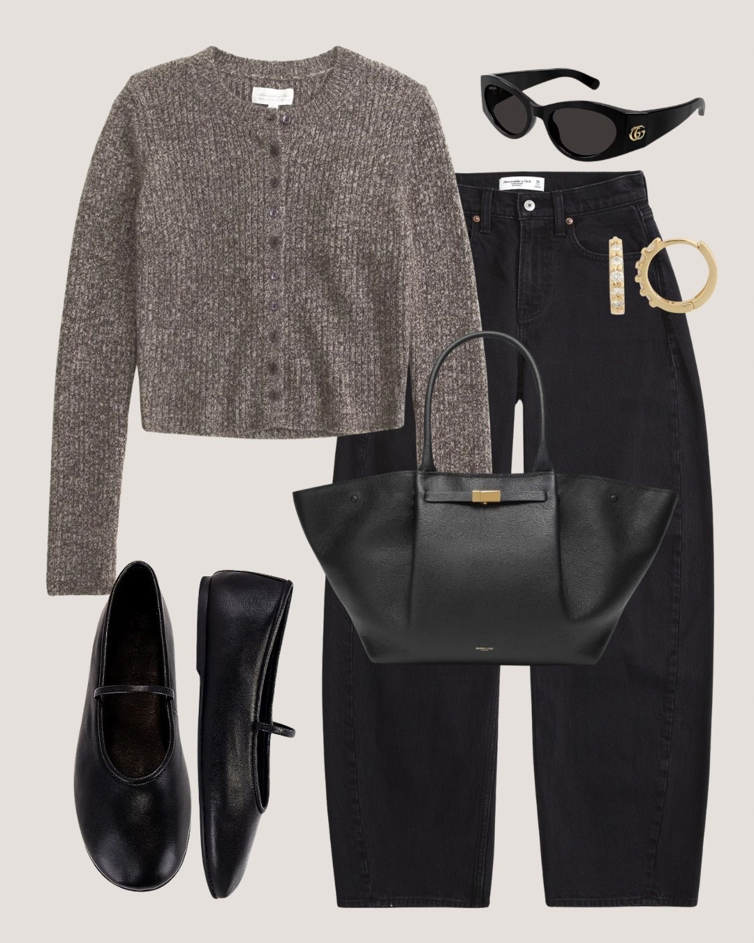 Grey cardigan and black denim just hit different when it's cold out

Tags: fall outfit inspo, cardigan outfit, black wide leg jeans, ballet flats outfit, casual fall fit, neutral outfit ideas, everyday outfit, cozy fall style

#LTKshoes #LTKstyletip #LTKbag