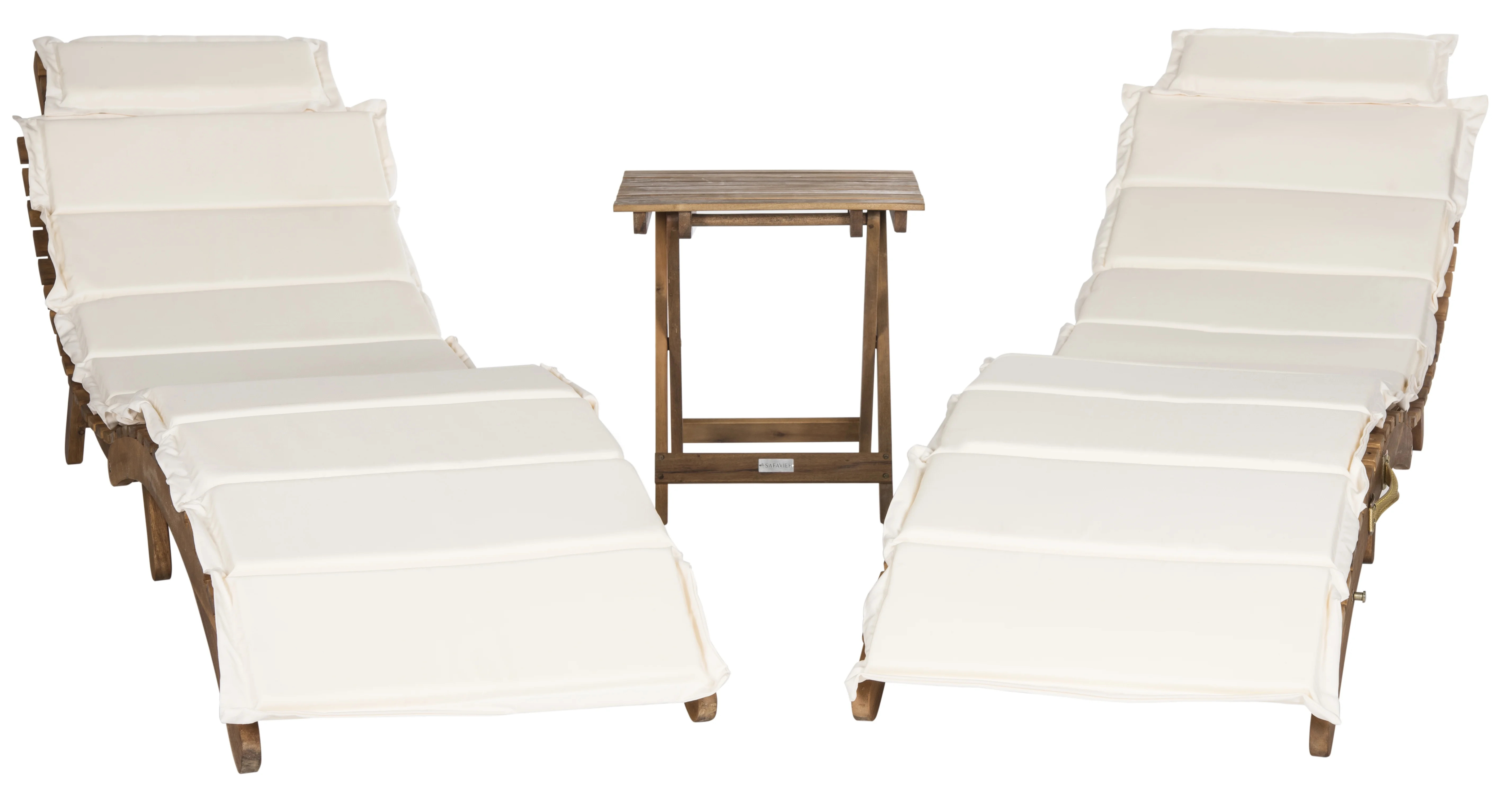 Safavieh Pacifica Outdoor Modern 3 Piece Lounge Set with Cushion - Walmart.com | Walmart (US)