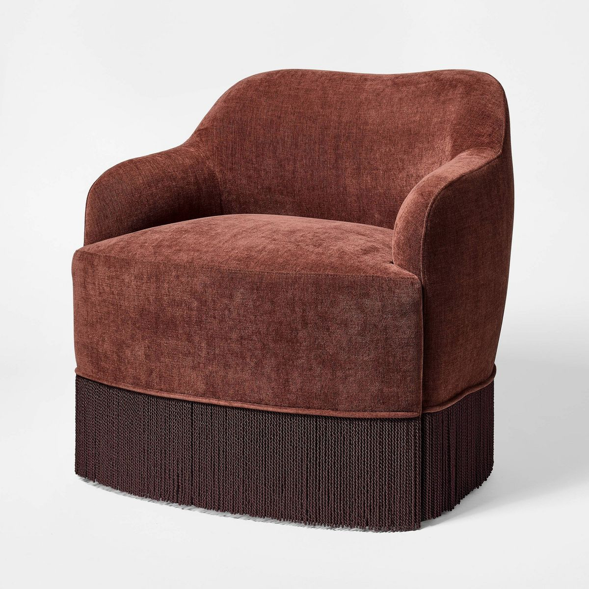 Upholstered Swivel Accent Chair with Fringe Red - Threshold designed with Studio McGee™ | Target