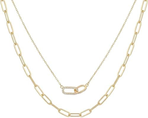 2 Pcs Pearl Chunky Cross Necklace, Paperclip Necklace Jewelry | Amazon (US)