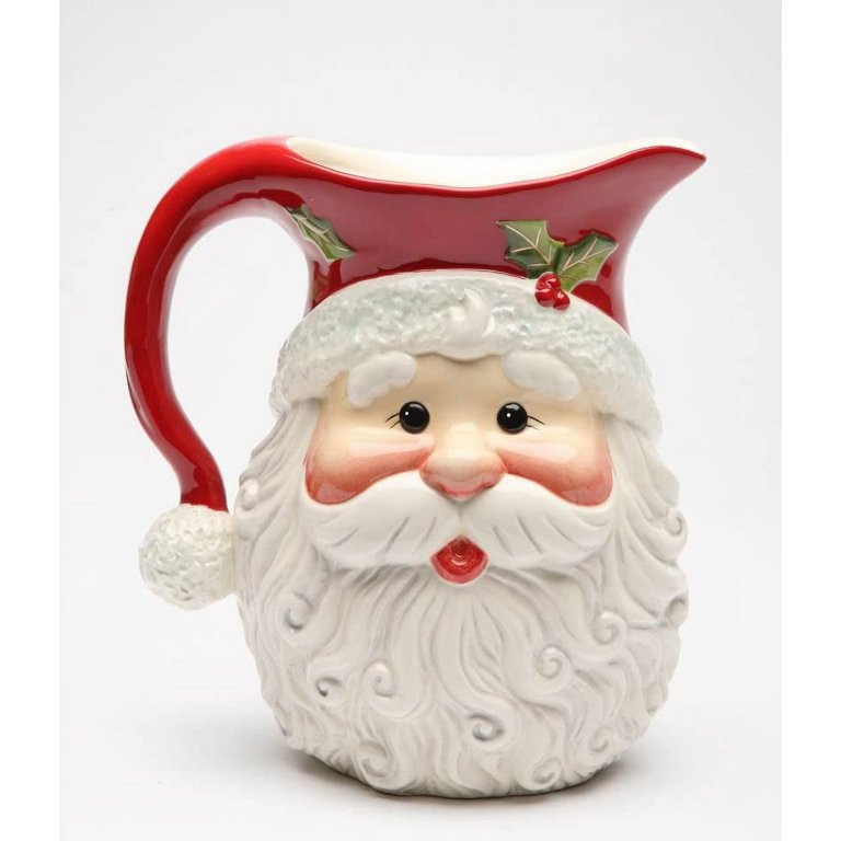 Cosmos Gifts Red 56 Fluid Ounces Porcelain and Ceramic Santa Pitcher, 8-3/8" H | Walmart (US)