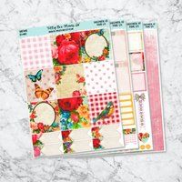 Vintage Blooms - Horizontal Weekly Planner Sticker Kit | Etsy (US)