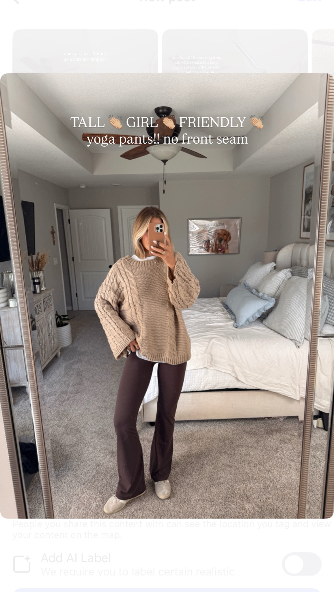 amazon finds!! size small tall in yoga pants (i’m 5’10) size large in sweater - it runs small! 

#LTKFindsUnder50 #LTKSaleAlert #LTKTall