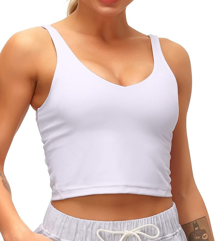 Dragon Fit Sports Bra for Women Longline Padded Bra Yoga Crop Tank Tops Fitness Workout Runni... | Amazon (US)