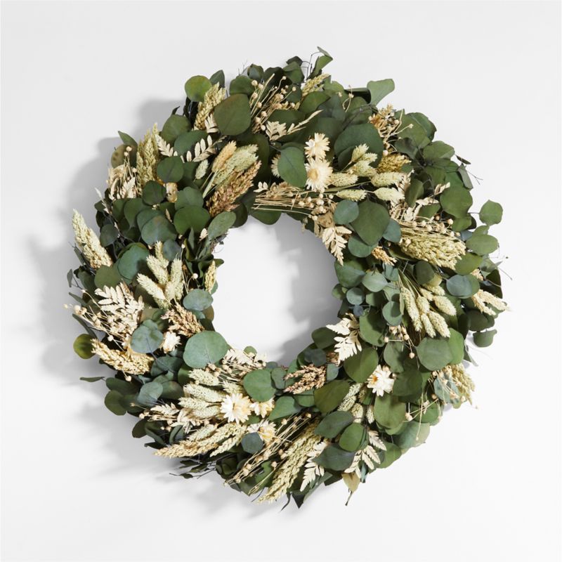 Dried Greenery & Flower Wreath | Crate & Barrel