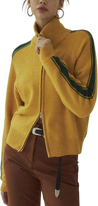 Qiaomai Womens Cardigan Sweaters Zip Up Long Sleeve Knit Sweater Jacket Open Front Outerwear Coat... | Amazon (US)