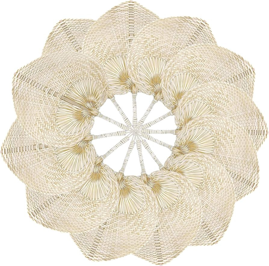 TAGREE Wedding Raffia Fans for Guest, Wedding Decor, Bulk Wedding Favors, Wedding Gift Ideas, Bam... | Amazon (US)