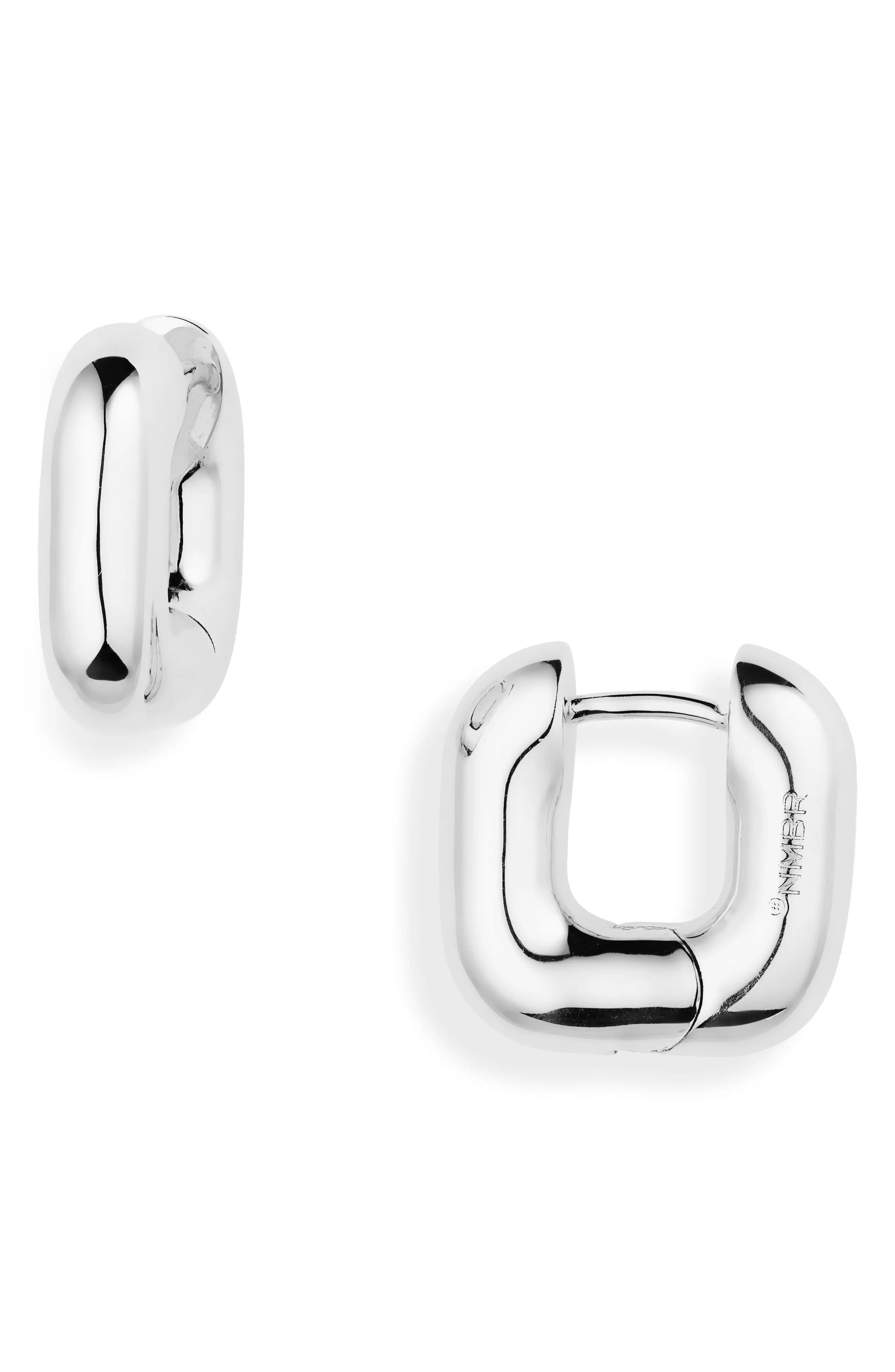 Numbering Small Square Hoop Earrings in Silver at Nordstrom | Nordstrom