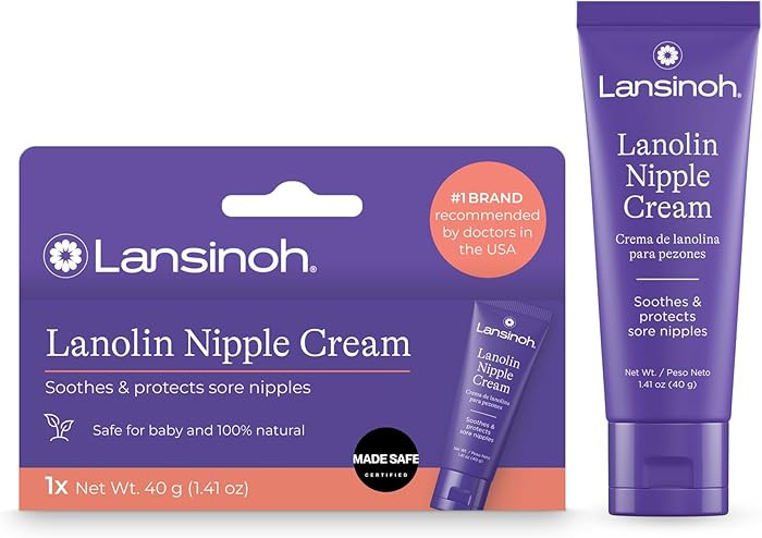 Lansinoh Lanolin Nipple Cream Safe for Breastfeeding Baby, 100% Natural Nipple Butter, Breastfeed... | Amazon (US)