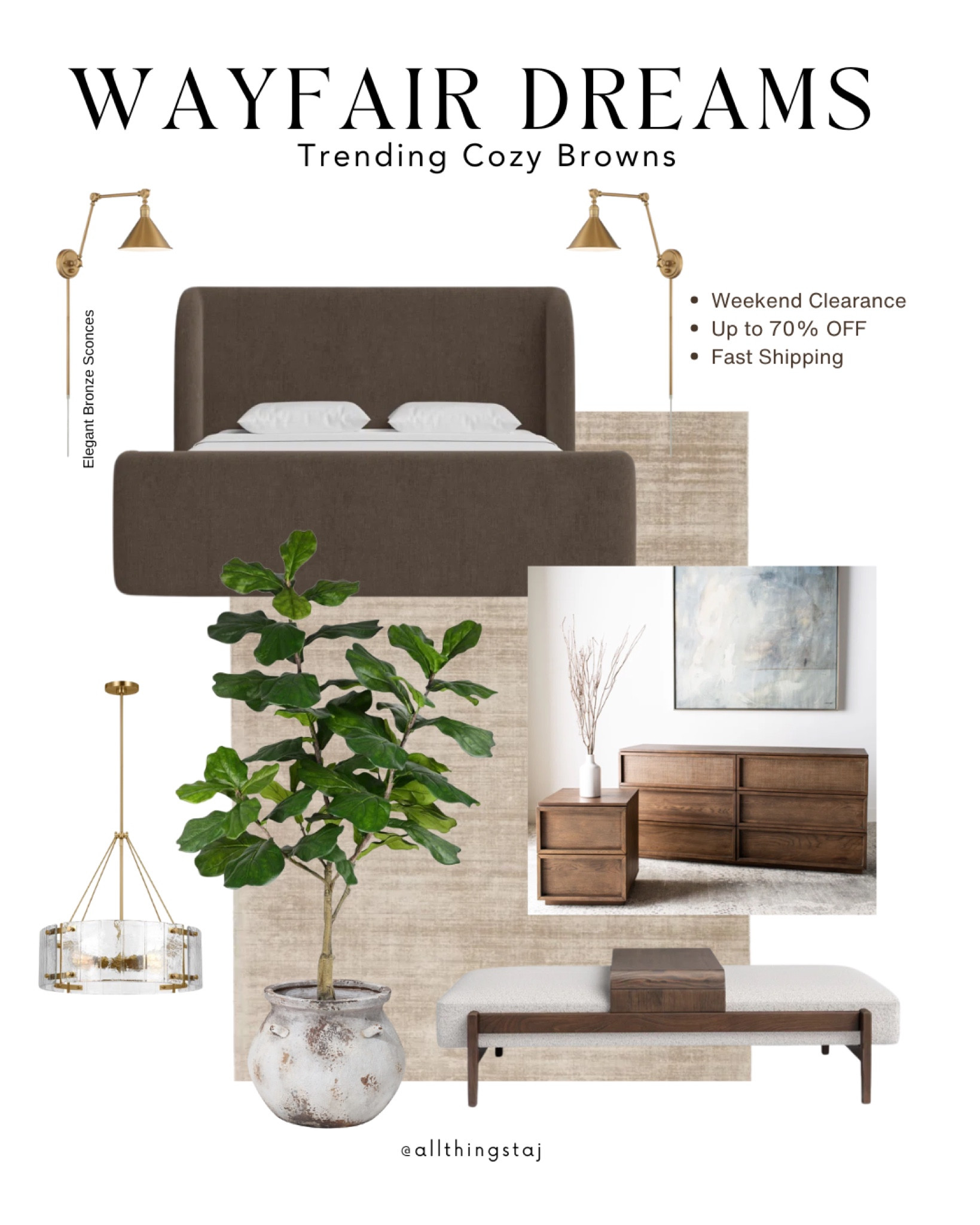 Don't sleep on this bedroom I curated for the @wayfair Weekend Clearance Sale, which kicks off today! 😊 It’s THE Time to save on furnishings and decor for that new year refresh (did somebody say “Up to 70% off + FREE Shipping” ???) 😉#winning -  @Wayfair, #Wayfair, #WayfairPartner #ad 

#LTKSaleAlert